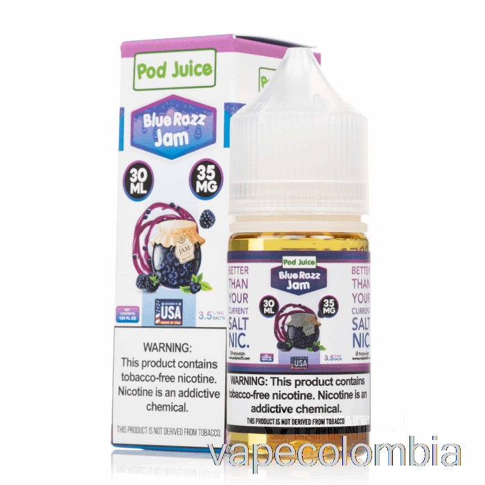 Vape Recargable Blue Razz Jam - Jugo De Vaina - 30ml 35mg